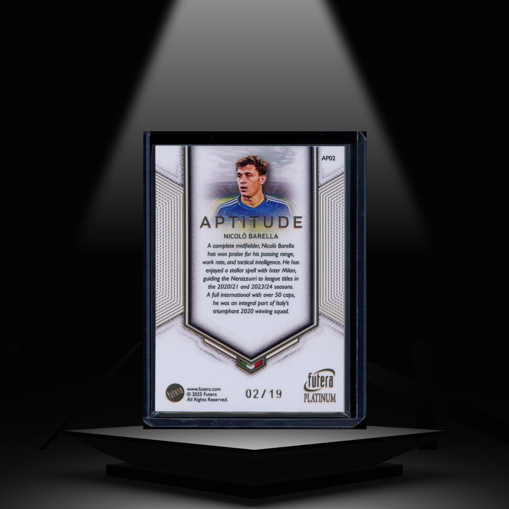 2025 FUTERA WORLD FOOTBALL PLATINUM NICOLO BARELLA #/19