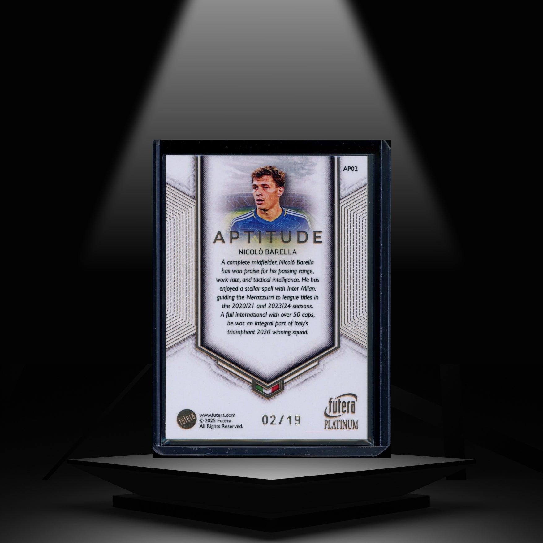 2025 FUTERA WORLD FOOTBALL PLATINUM NICOLO BARELLA #/19