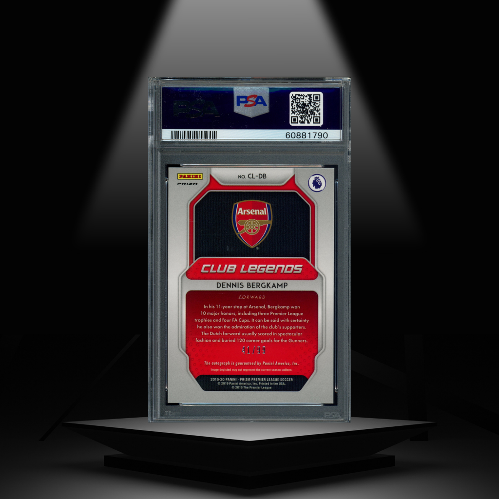 2019-20 PANINI PRIZM DENNIS BERGKAMP #/99 PSA10 AUTOGRAPH