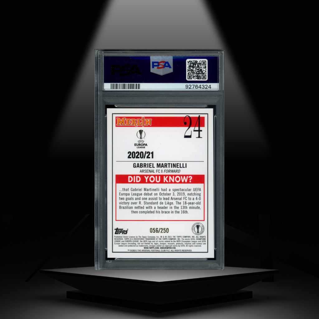 2020-21 TOPPS MERLIN GABRIEL MARTINELLI #/250 PSA10 RC