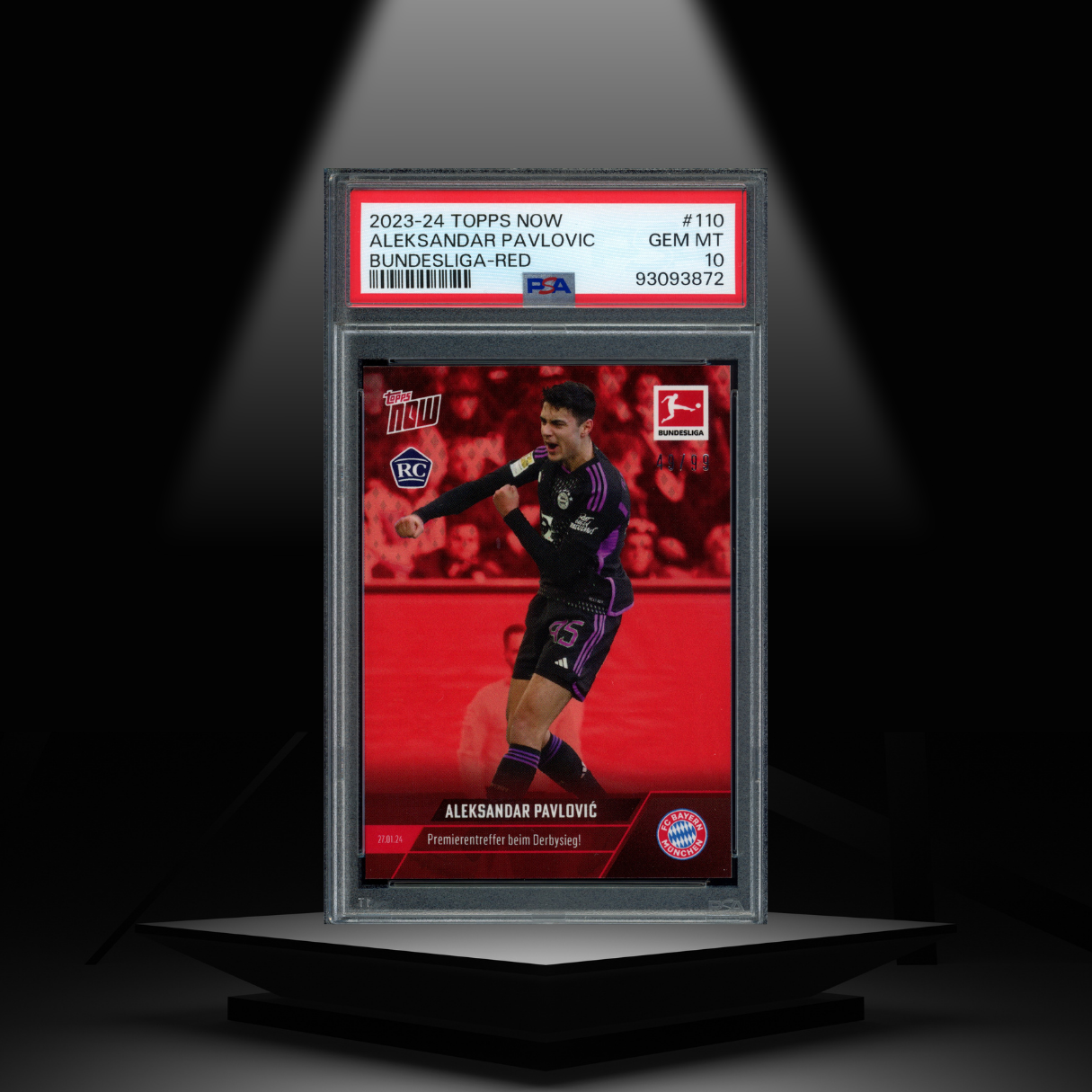 2023-24 TOPPS NOW ALEKSANDER PAVLOVIC #/99 PSA10 RC