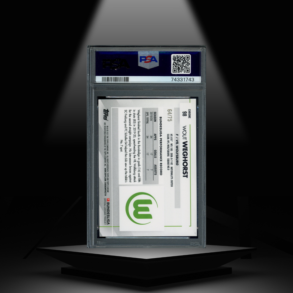 2020-21 TOPPS CHROME BUNDESLIGA WOUT WEGHORST #/75 PSA9