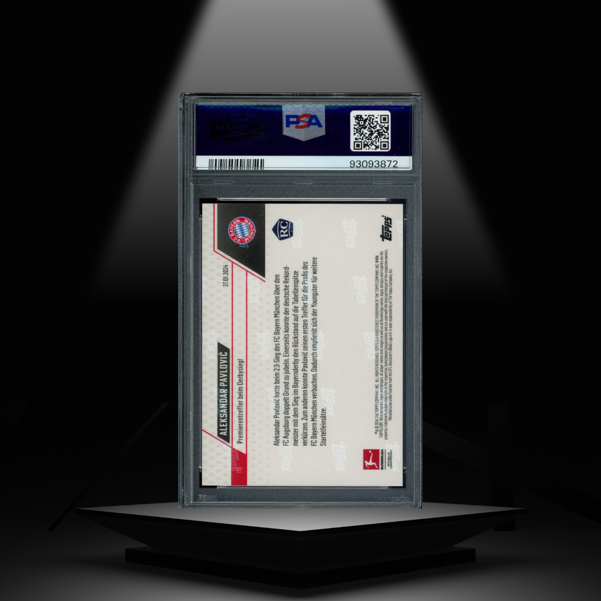 2023-24 TOPPS NOW ALEKSANDER PAVLOVIC #/99 PSA10 RC