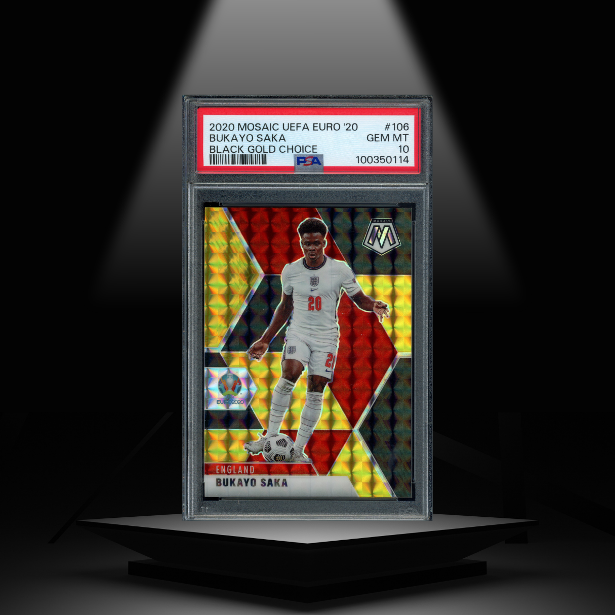 2020-21 PANINI MOSAIC UEFA EURO BUKAYO SAKA #/8 PSA10