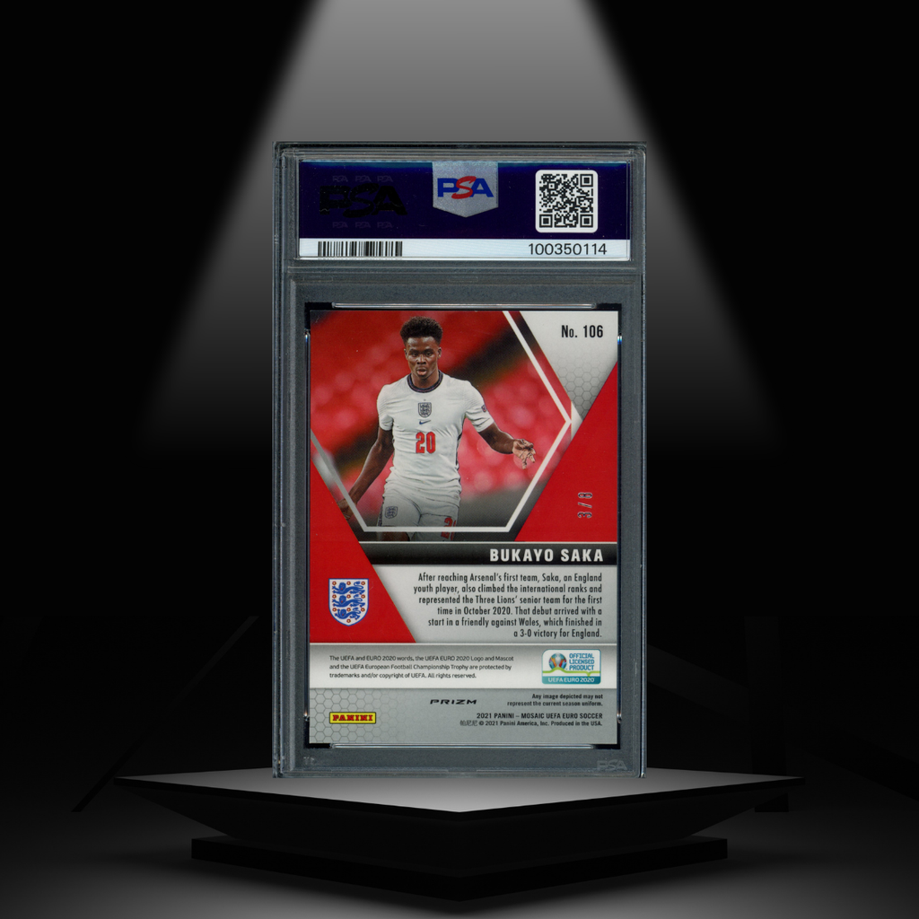 2020-21 PANINI MOSAIC UEFA EURO BUKAYO SAKA #/8 PSA10