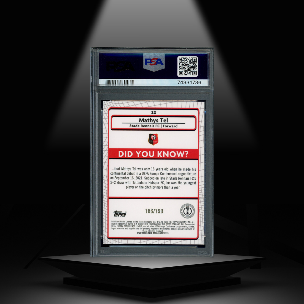 2021-22 TOPPS MERLIN MATHYS TEL #/199 PSA9 RC