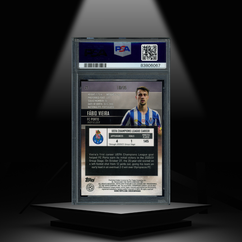 2020-21 TOPPS STADIUM CLUB CHROME FABIO VIEIRA #/99 PSA10 RC