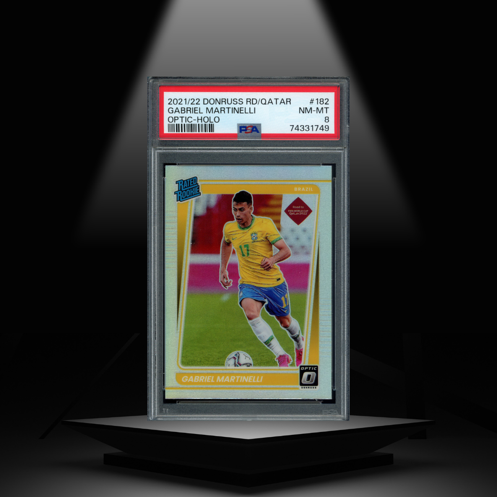 2021-22 PANINI DONRUSS ROAD TO QATAR GABRIEL MARTINELLI PSA8 RC