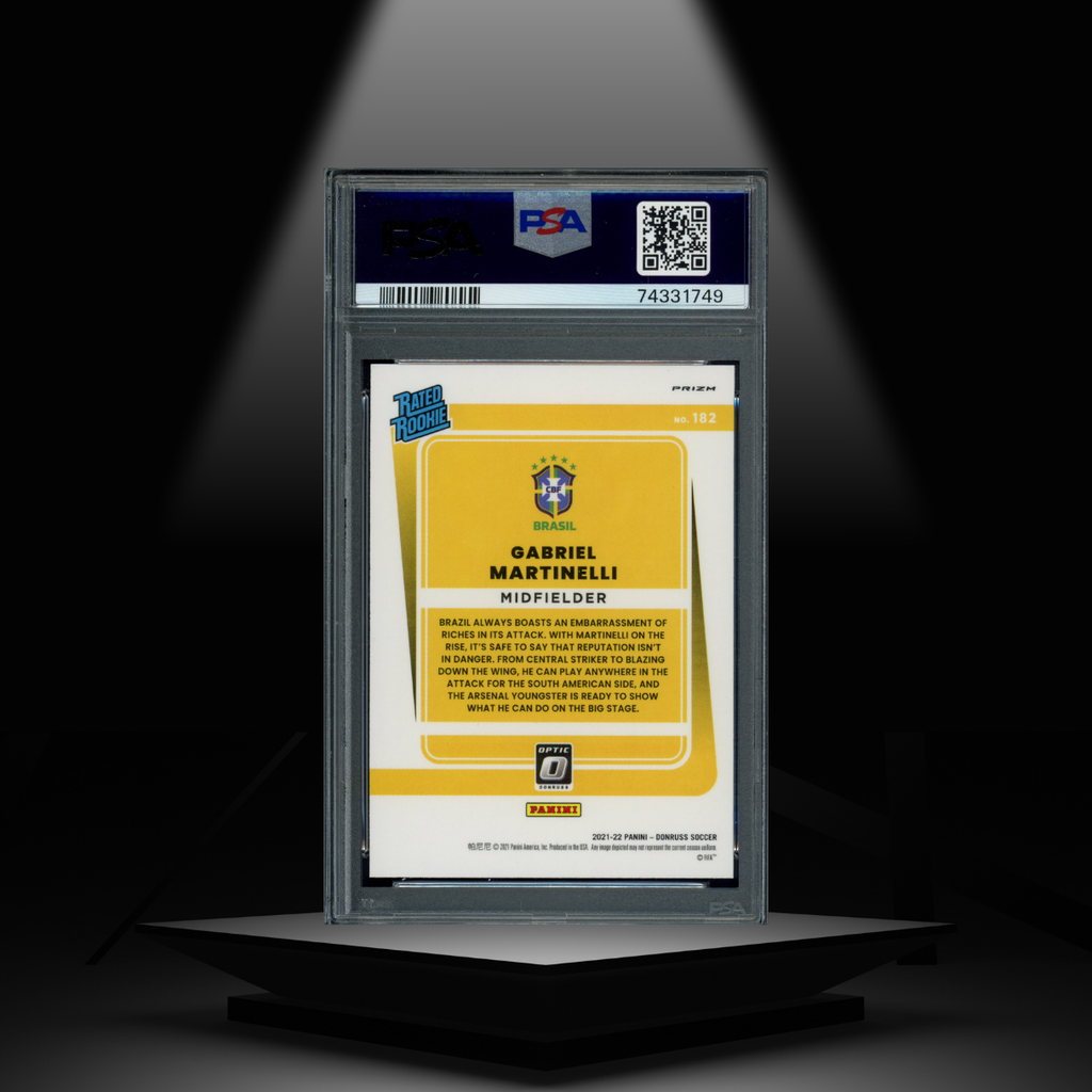 2021-22 PANINI DONRUSS ROAD TO QATAR GABRIEL MARTINELLI PSA8 RC