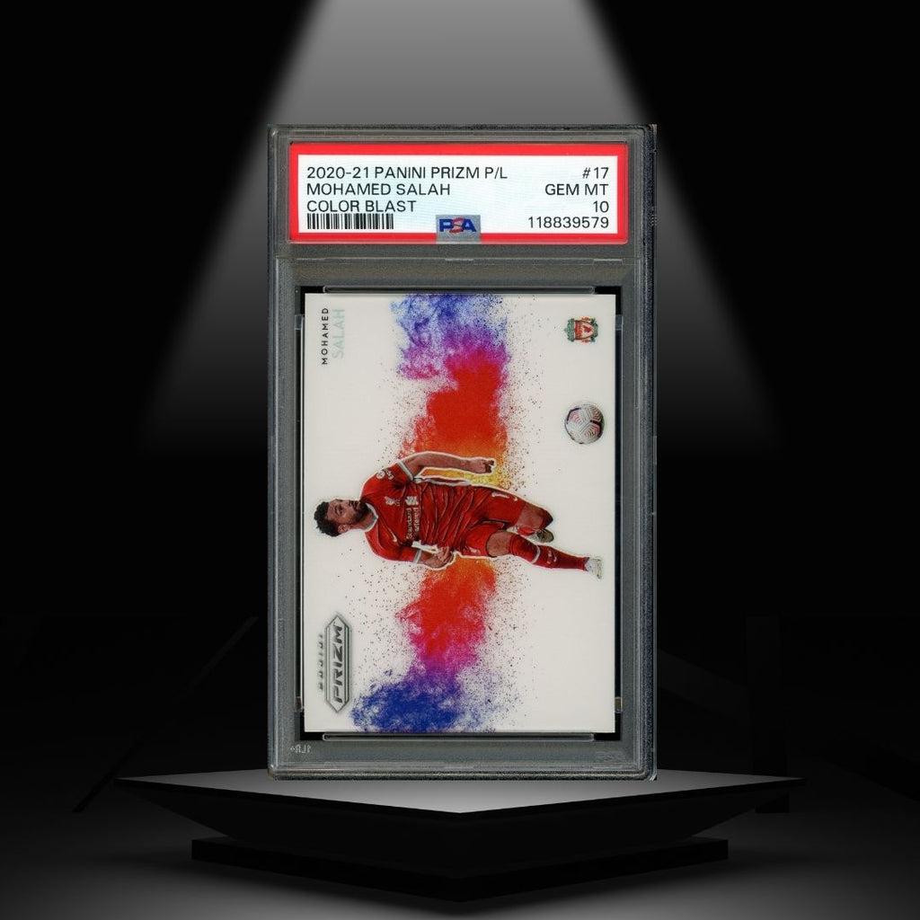 2020-21 PANINI PRIZM PREMIER LEAGUE MOHAMED SALAH PSA10 COLOR BLAST