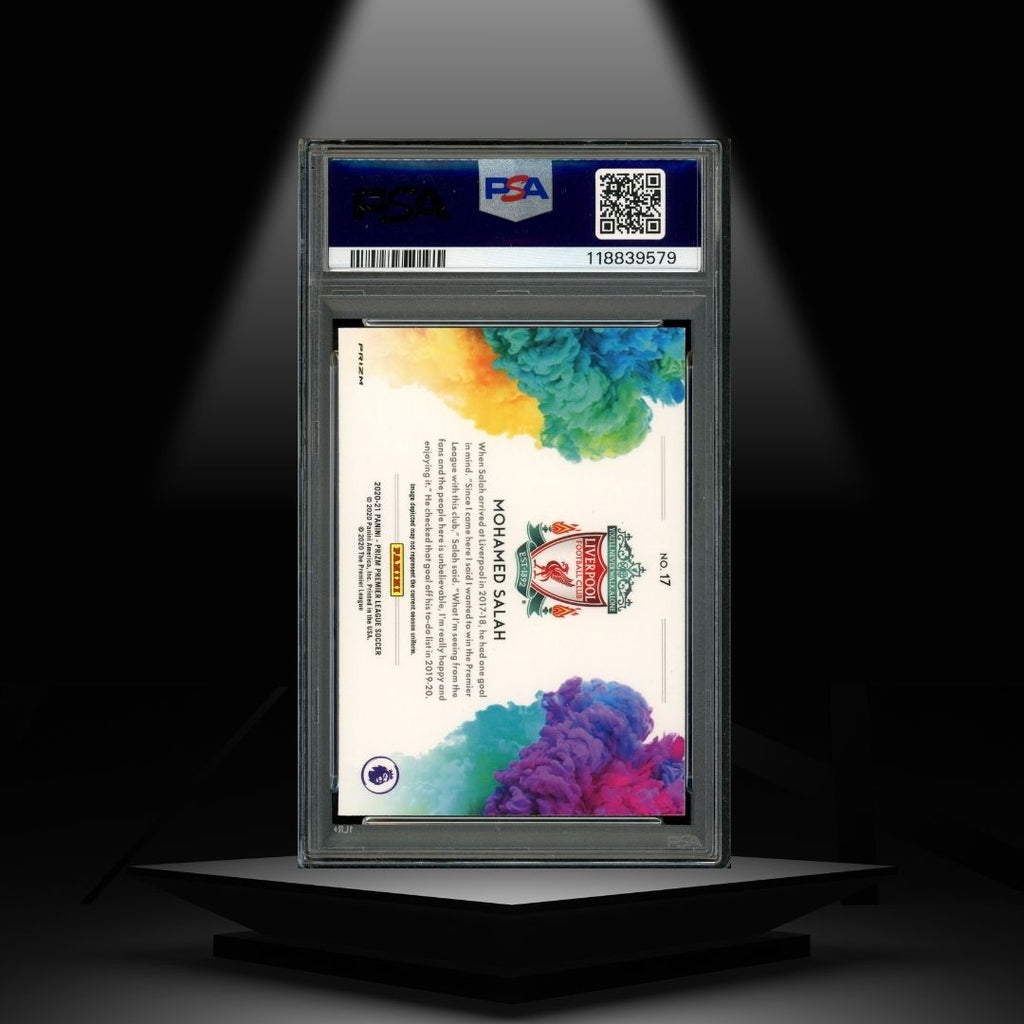 2020-21 PANINI PRIZM PREMIER LEAGUE MOHAMED SALAH PSA10 COLOR BLAST