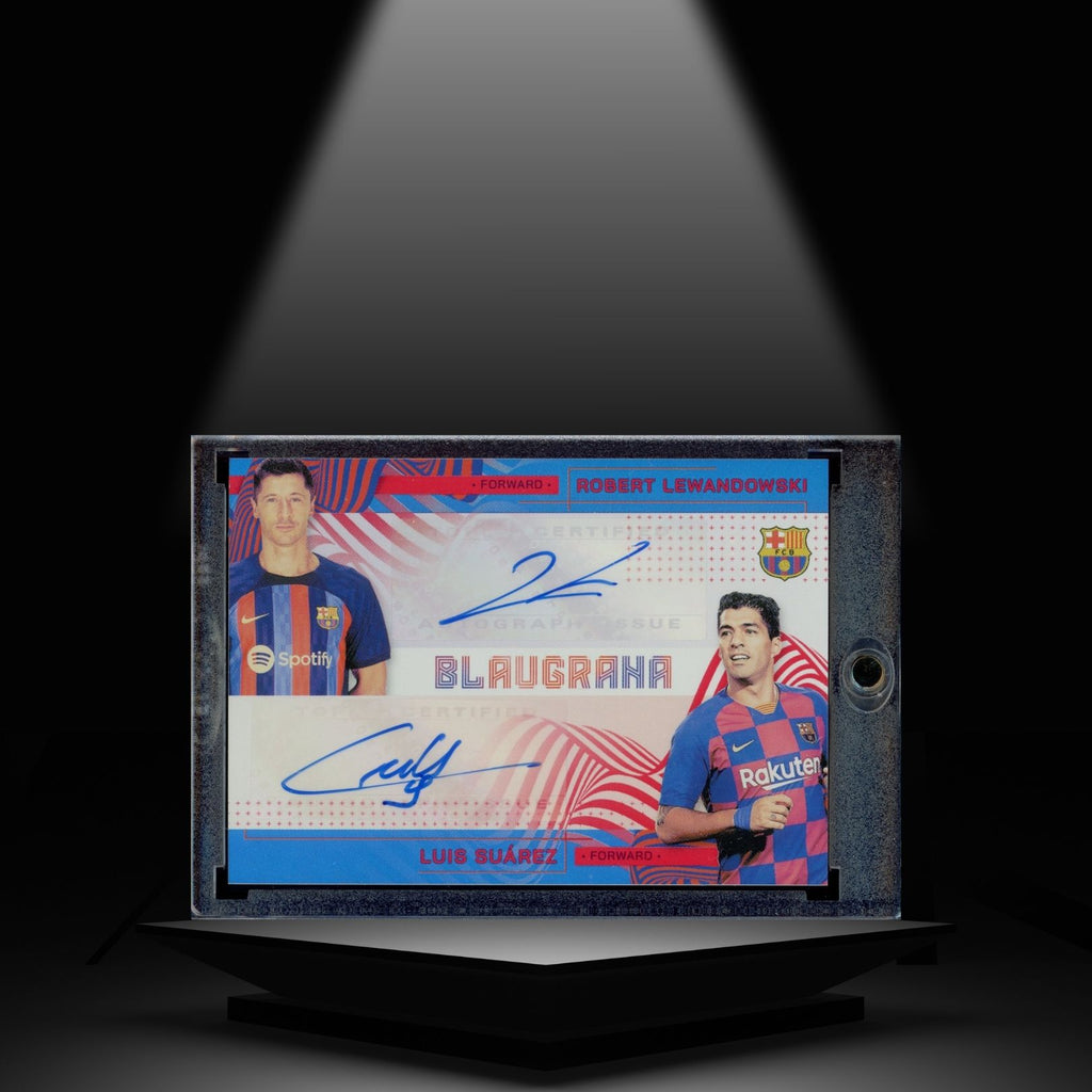 2022-23 TOPPS FC BARCELONA TEAM SET ROBERT LEWANDOWSKI LUIS SUAREZ #/5 DUAL AUTOGRAPH