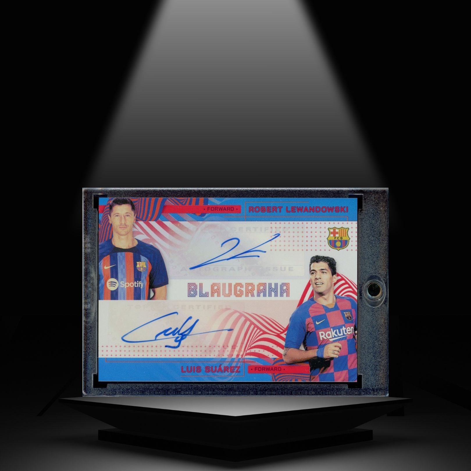 2022-23 TOPPS FC BARCELONA TEAM SET ROBERT LEWANDOWSKI LUIS SUAREZ #/5 DUAL AUTOGRAPH