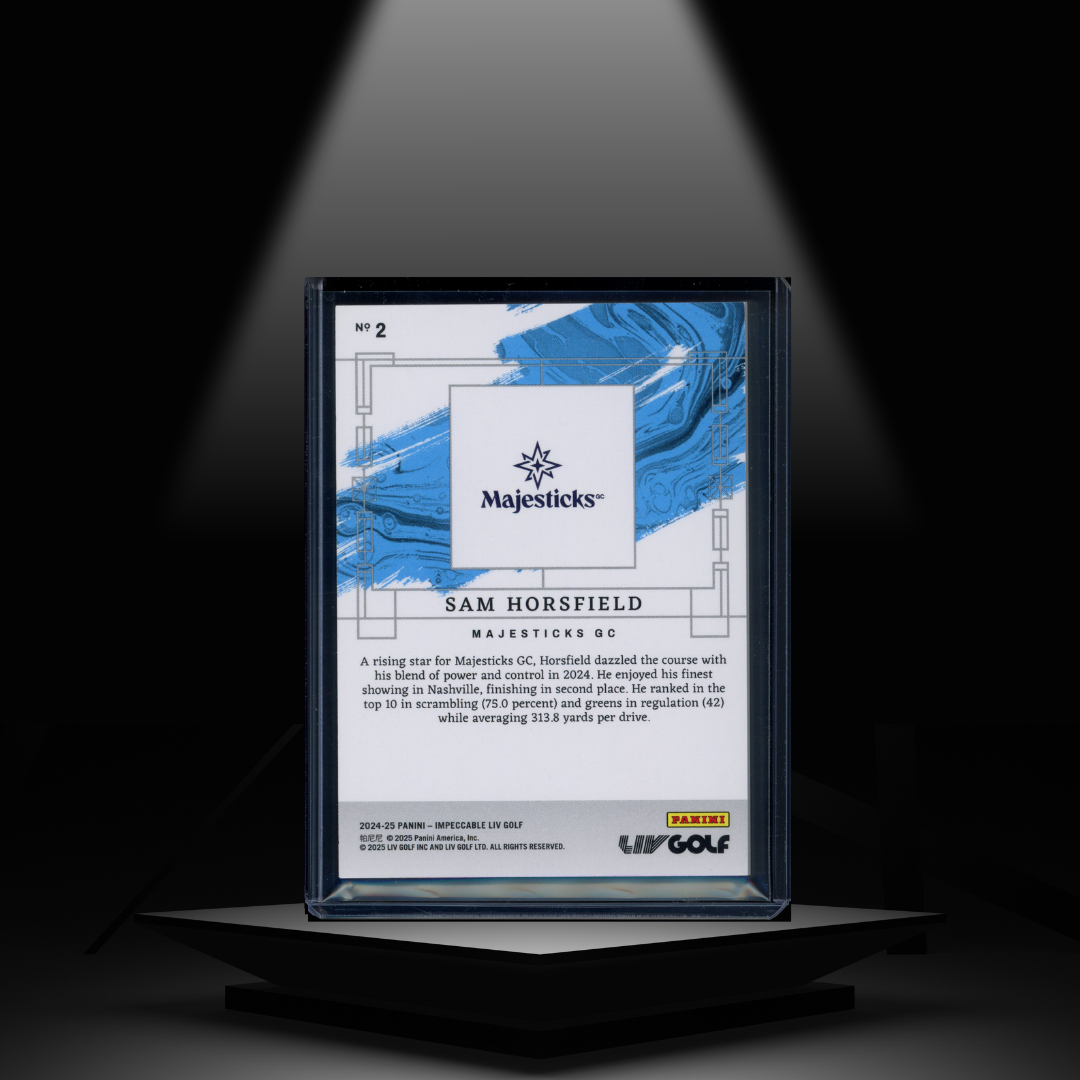 2024-25 PANINI IMPECCABLE LIV GOLF SAM HORSFIELD #/25 RC