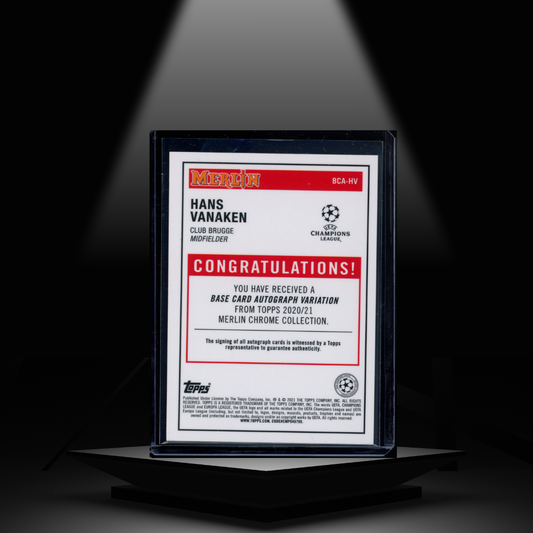2020-21 TOPPS MERLIN UCC HANS VANAKAN AUTOGRAPH