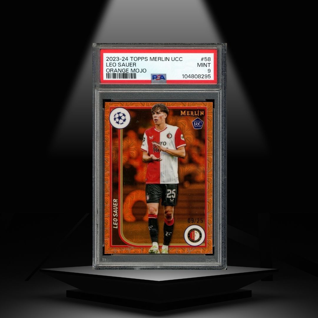 2023-24 TOPPS MERLIN UCC LEO SAUER #/25 PSA9 RC