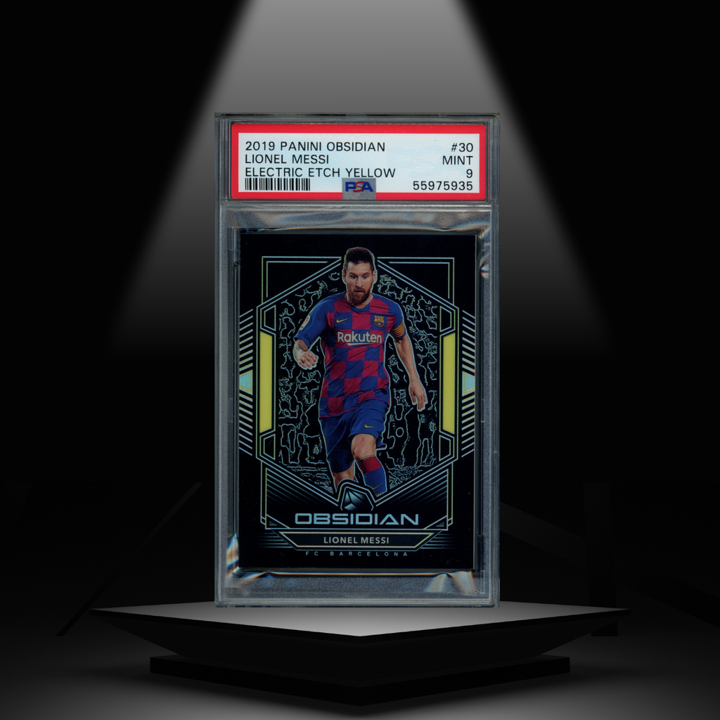 2019-20 PANINI OBSIDIAN LIONEL MESSI #/15 PSA9
