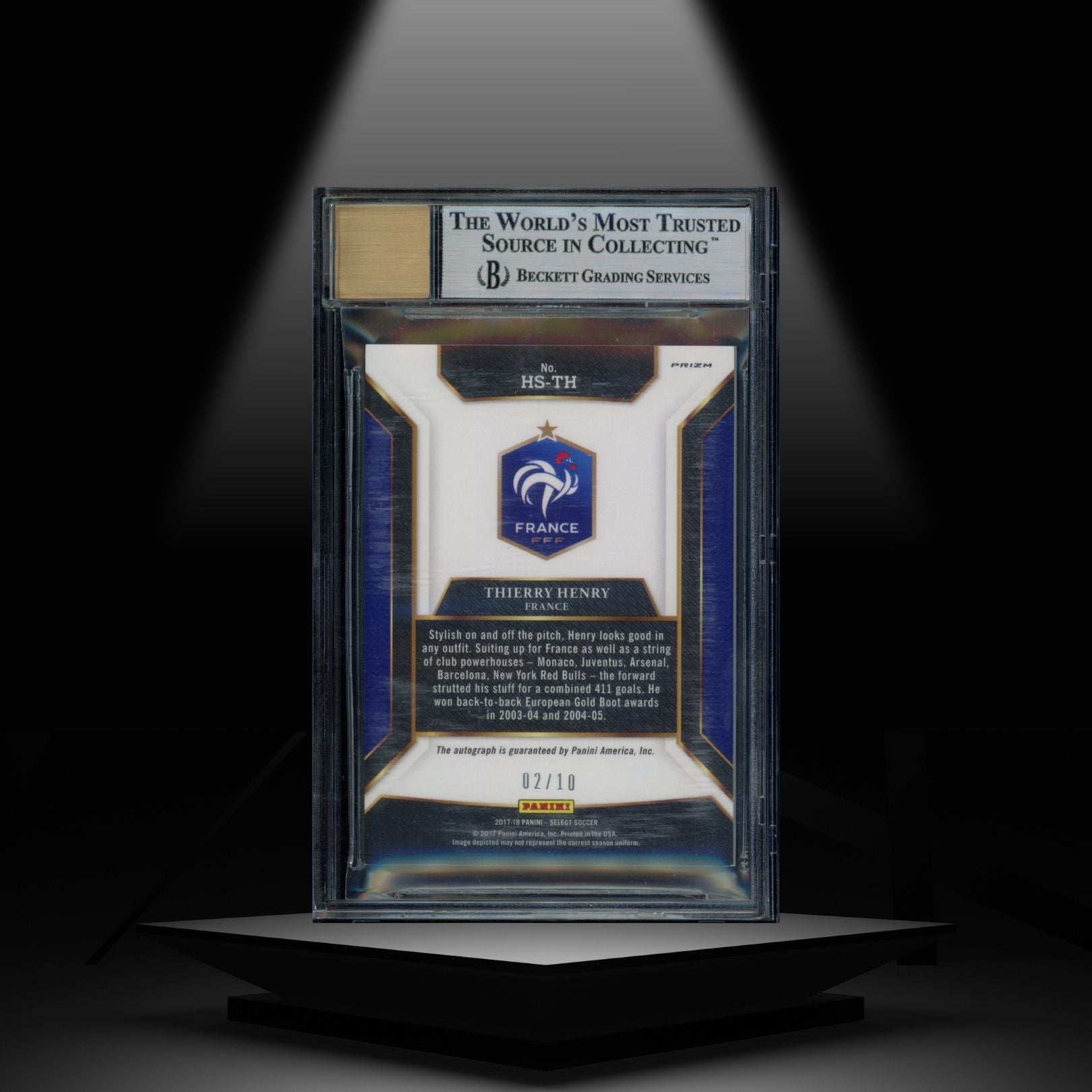 2017-18 PANINI SELECT THIERRY HENRY #/10 BGS9 AUTOGRAPH BGS10