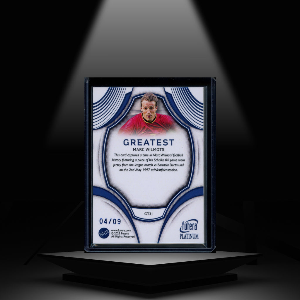 2025 FUTERA WORLD FOOTBALL PLATINUM MARC WILMOTS #/09 PATCH