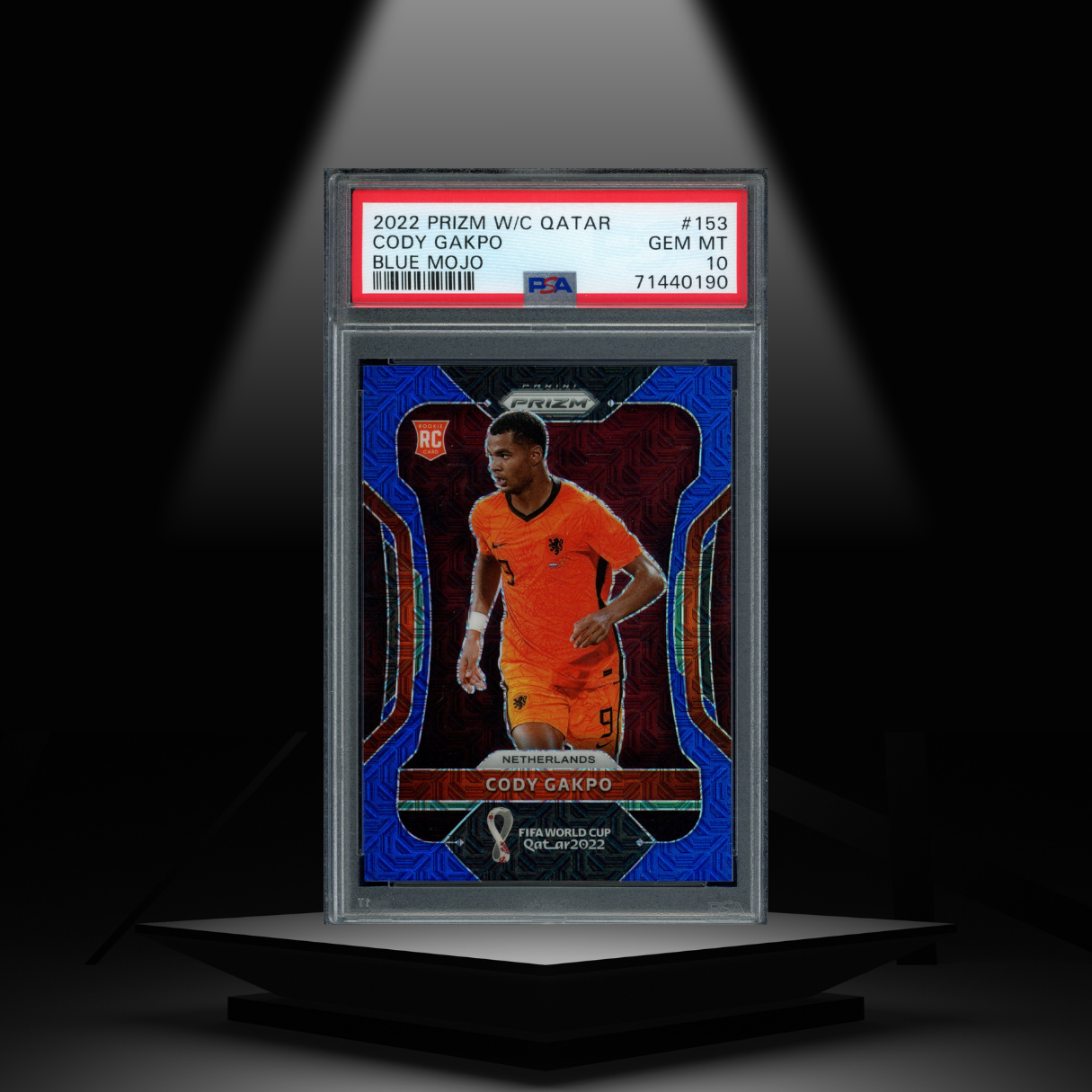 2022 PANINI PRIZM WORLD CUP QATAR CODY GAKPO #/75 PSA10 RC